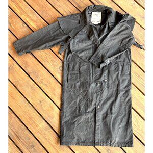 Sydney Clothing Co Black Oilskin Duster Outdoor Cowboy Ranch Jacket Sz Small